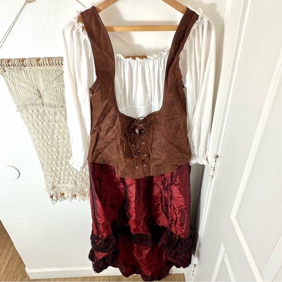 Pirate 🏴‍☠️ Renaissance Disney Ruffle Lace Busty Costume Avant Garde Dress XL - Picture 1 of 7